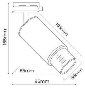 Faretto per sistema a binario MICA 1xGU10/25W/230V Monofase bianco
