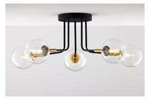 Jupiter 2040 - Lampadario a sospensione con supporto rigido BURANO 5xG9/10W/230V nero/oro/limpido