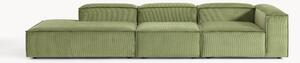Chaise loungue XL componibile in velluto a coste Lennon