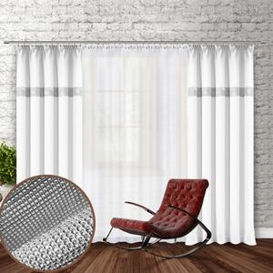 Tenda con nastro e zirconi 140x250 cm bianco