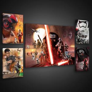 Buvu Quadro su tela: Star Wars The Force Awakens - set 1pz 70x50 cm e 4pz 32,4x22,8 cm