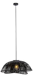 Lampada a sospensione orientale bambù nero 62 cm - Pua