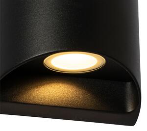 Moderna lampada da parete per esterni nera con LED a 2 luci IP54 - Mal