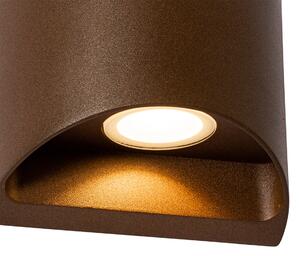 Moderna lampada da parete per esterni marrone ruggine con LED a 2 luci IP54 - Mal