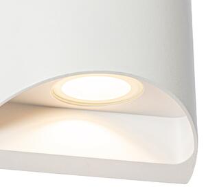 Moderna lampada da parete per esterni bianca con LED a 2 luci IP54 - Mal