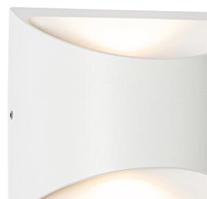 Moderna lampada da parete per esterni bianca con LED a 2 luci IP54 - Mal