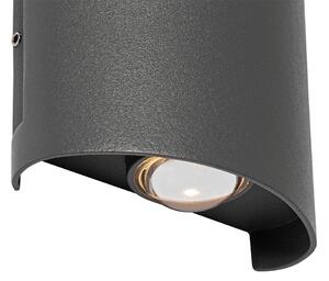 Lampada da parete per esterno grigio scuro con LED a 2 luci IP54 - Silly