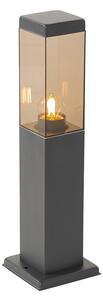 Lampione da esterno moderno grigio scuro con fumo 45 cm - Malios