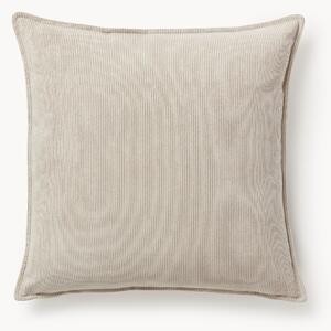 Cuscino decorativo grande in velluto a coste Lennon, 70 x 70 cm