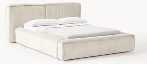 Letto imbottito in velluto a coste con contenitore Lennon