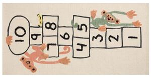 Tappeto per bambini in cotone con motivo scimmia 80 x 150 cm tessuto a mano multicolore cameretta camera per bambini Beliani