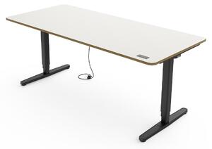 Yaasa Desk Pro: scrivania regolabile in altezza con motore elettrico, 160x80 cm, multistrato bianco/nero – telecomando touch – 9 posizioni memorizzabili – indicatore di altezza