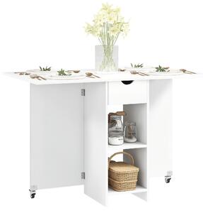 HOMCOM Tavolo da pranzo pieghevole Tavolo da cucina mobile per 2-4 persone con ripiani aperti
