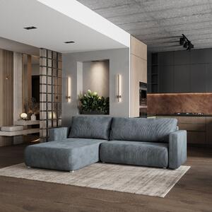 Divano angolare Masseno TURIN P con funzione letto a L, divano con box letto, divano da soggiorno, divano, divano, divano letto, set di divani - grigio, POSO 60