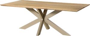 MASSIVMOEBEL24 | Tavolo da pranzo in legno di mango e resina epossidica nera 200x100x74 laccato natur / gambe incrociate argento matt EPOXY