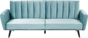 BELIANI Divano letto azzurro per dormire Rivestimento in velluto Elegante Glamour Soggiorno moderno Camera da letto