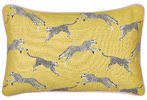 Set di 2 cuscini decorativi in cotone giallo 30 x 50 cm Motivo ghepardo stampato Beliani