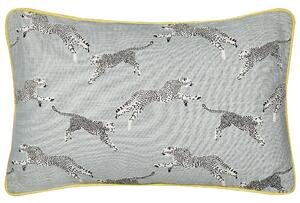 Set di 2 cuscini sparsi in cotone grigio 30 x 50 cm Motivo ghepardo stampato Beliani