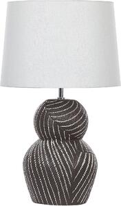 BELIANI Lampada da tavolo base in Vetroceramica nera 63 cm paralume in tessuto bianco luce da tavolo classica luce da letto