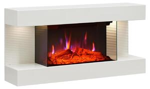 Camino elettrico a parete - 1800 W - Effetto fiamma 3D - Bianco