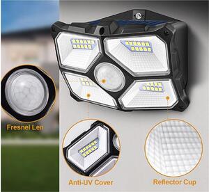 Applique solare a LED 'SWL 722' Rilevatore di movimento PIR, 72 LED, IP65