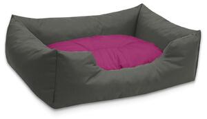 Lettino per cani BedDog MIMI Divano per cani in Cordura, cuscino in microfibra velour, PASSION-ROCK (grigio/rosa), (XL) ca. 100x85x23cm