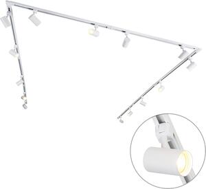 QAZQA - Modern Sistema di binari moderno I Faretto da incasso I Faretto da soffitto I Faretto bianco con 14 spot I Faretto da incasso I Faretto da soffitto I Faretto I Lampada I Lampada monofase - Jeana I