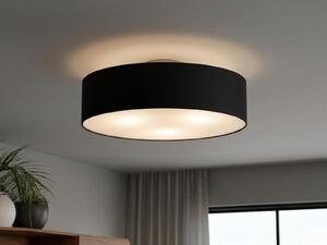 Lampada da soffitto con paralume in tessuto nero da 60 cm, lampada da soffitto in tessuto