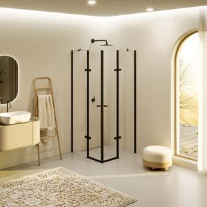 Cabina doccia angolare nera i-flair 70x70x180 cm in vetro di sicurezza trasparente da 6 mm - DK19
