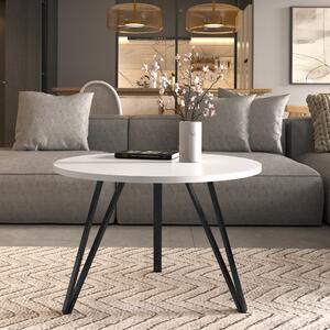 Mobili di design - Tavolino rotondo da 67 cm - Tavolino da salotto moderno con struttura in metallo e piano in laminato - Tavolino da salotto