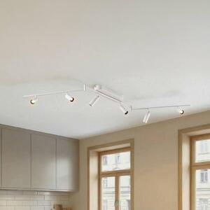 Lindby Plafoniera LED Eldrin, 6 luci, faretti, bianco