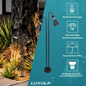 LUXULA Lampada da parete a LED, 35 W, nera, grado di protezione IP54