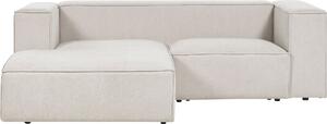 BELIANI Divano angolare a 2 posti lato destro imbottito in tessuto beige con braccioli stile minimalista