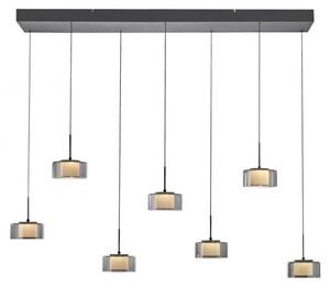 PAUL NEUHAUS RIKA Lampada a sospensione a LED, a 7 bracci, nera, regolabile in altezza, Comfort Lift, SimplyDim, 3000 K, cod. art. 2115-18