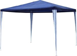 Gazebo LEX 3 x 3 m, tessuto PE, pali in metallo, blu/bianco