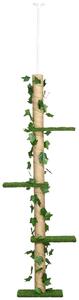 Tiragraffi PawHut, tiragraffi per gatti a tutta altezza, 202-242 cm, regolabile in altezza