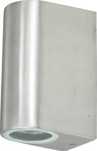 ChiliTec Lampada a parete LED CTW-2 per 2x GU10, IP44, acciaio inox lucido