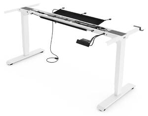 Telaio scrivania regolabile in altezza Yaasa Frame Essential, bianco – 120 - 190 cm – 4 scomparti, indicatore di altezza, sensore di collisione, capacità di carico 125 kg