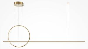 Lampadario LED Halo in ottone, 40W, luce bianca calda, 2100 lumen, alluminio, dimensioni: 344x143x11,7 cm, grado di protezione IP20, marca Maytoni