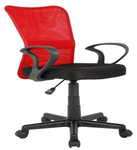 Sedia da ufficio, sedia girevole, sedia da scrivania, colore rosso/nero, modello H-298F-2/2121