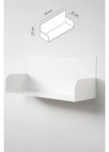 Mensola in metallo D 1 da muro Minimal Dimensioni 60x20x h 25 cm Portata massima 18 kg in acciaio verniciato bianco liscio