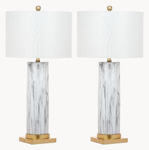 Set di 2 lampade da tavolo effetto marmo Rashi