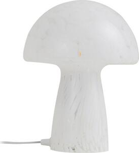 Lampada da tavolo Lindby Hubi, bianco, vetro, Ø 22 cm, forma a fungo
