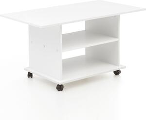 Tavolino di design WL5.738 95 x 51 x 54,5 cm Bianco Girevole con