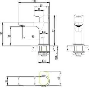 Villeroy & Boch O.novo Rubinetto per fontana 89 mm Cromo