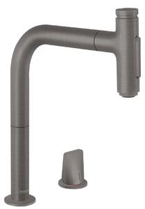 Hansgrohe M71 - Miscelatore per lavello M7120-H200 con doccia estraibile, installazione a 2 fori, sBOX, cromo nero spazzolato 73818340