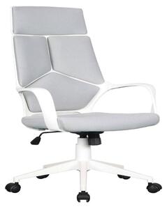 Sedia da ufficio, poltrona direzionale, sedia da scrivania, sedia girevole, tessuto a rete, grigio/bianco 0898H/2253