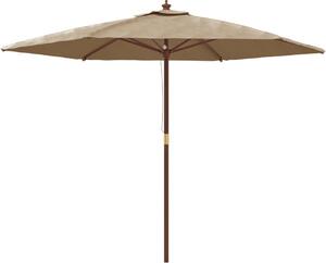 Ombrellone da Giardino con Palo in Legno Tortora 299x240 cm
