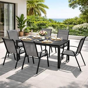 Set da giardino Set di sedute 7 pezzi 180x90 cm Non-Wood antracite