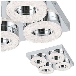 Eglo 95664 Fradelo LED plafoniera rotonda 4x4W acciaio cromo